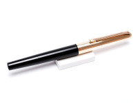 Rare PELIKAN 30 Rolled Gold & Black Resin 14K 858 EF Extra Fine Fine Nib Piston Fountain Pen 