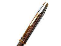 1990s CROSS Townsend Made in USA Steel Chrome & Gold Fountain Pen