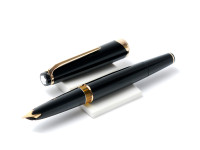 MONTBLANC No.12 Masterpiece Meisterstuck Black Resin 18K 750 Gold EF Nib Fountain Pen