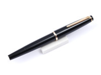 Large 1960s Black Resin MONTBLANC No.34 14K 585 Gold EF Nib Piston Fountain Pen