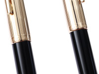 Vintage SENATOR 880 Germany Rolled Gold & Black Resin 14K Super Flex Nib Fountain Pen