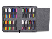 UberPens High Quality 40 Pens Pen Holder Folder Case Fabric Thick Elastic Loops