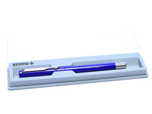 The Original NOS 2002 A.III PARKER Vector Made in UK Classic Purple Blue & Matte Steel Rollerball Pen in Box with New F Fine Refill