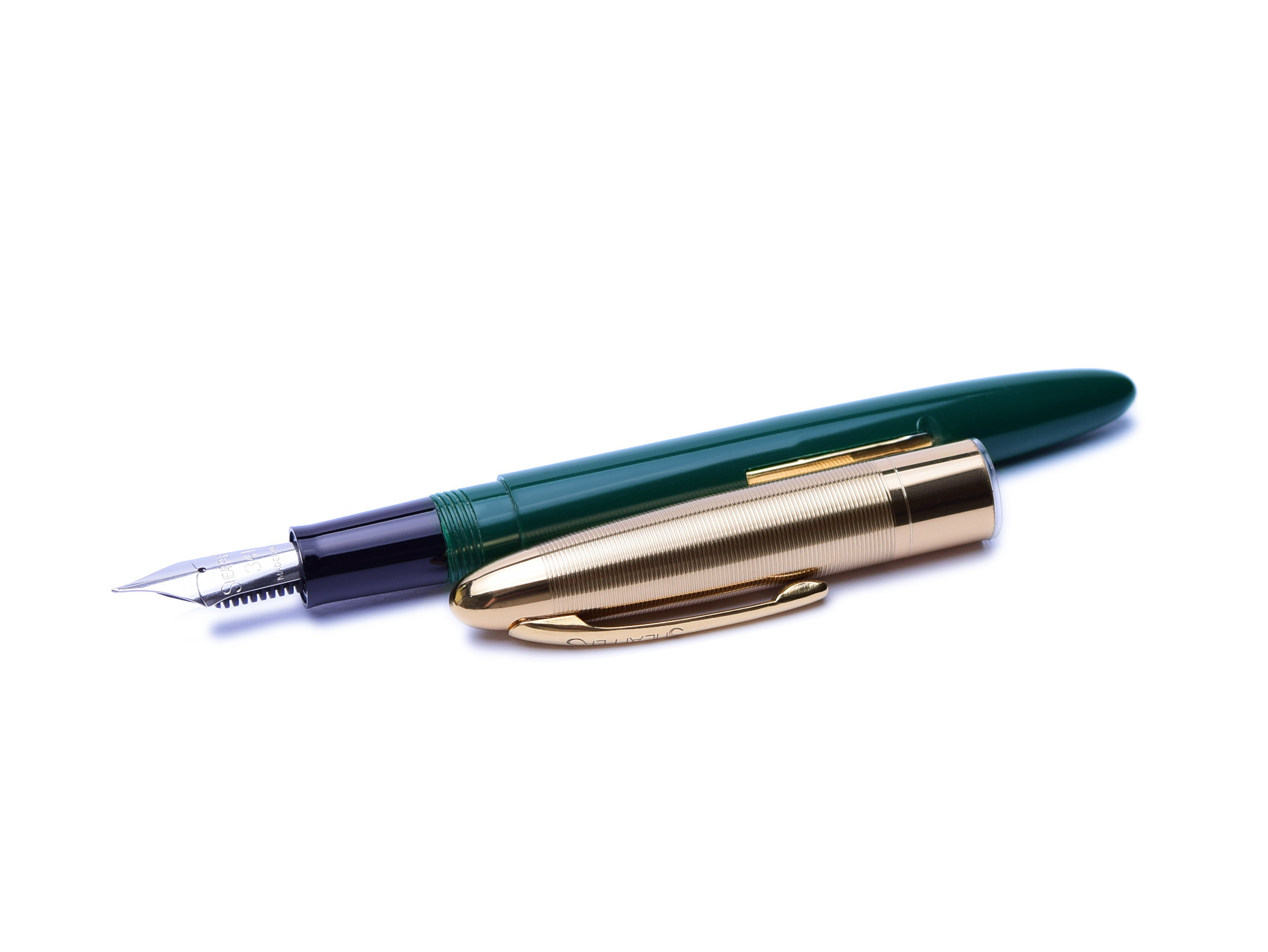 VINTAGE SHEAFFER'S FINELINE DIVISION GREEN AND GOLD 341 F FINE