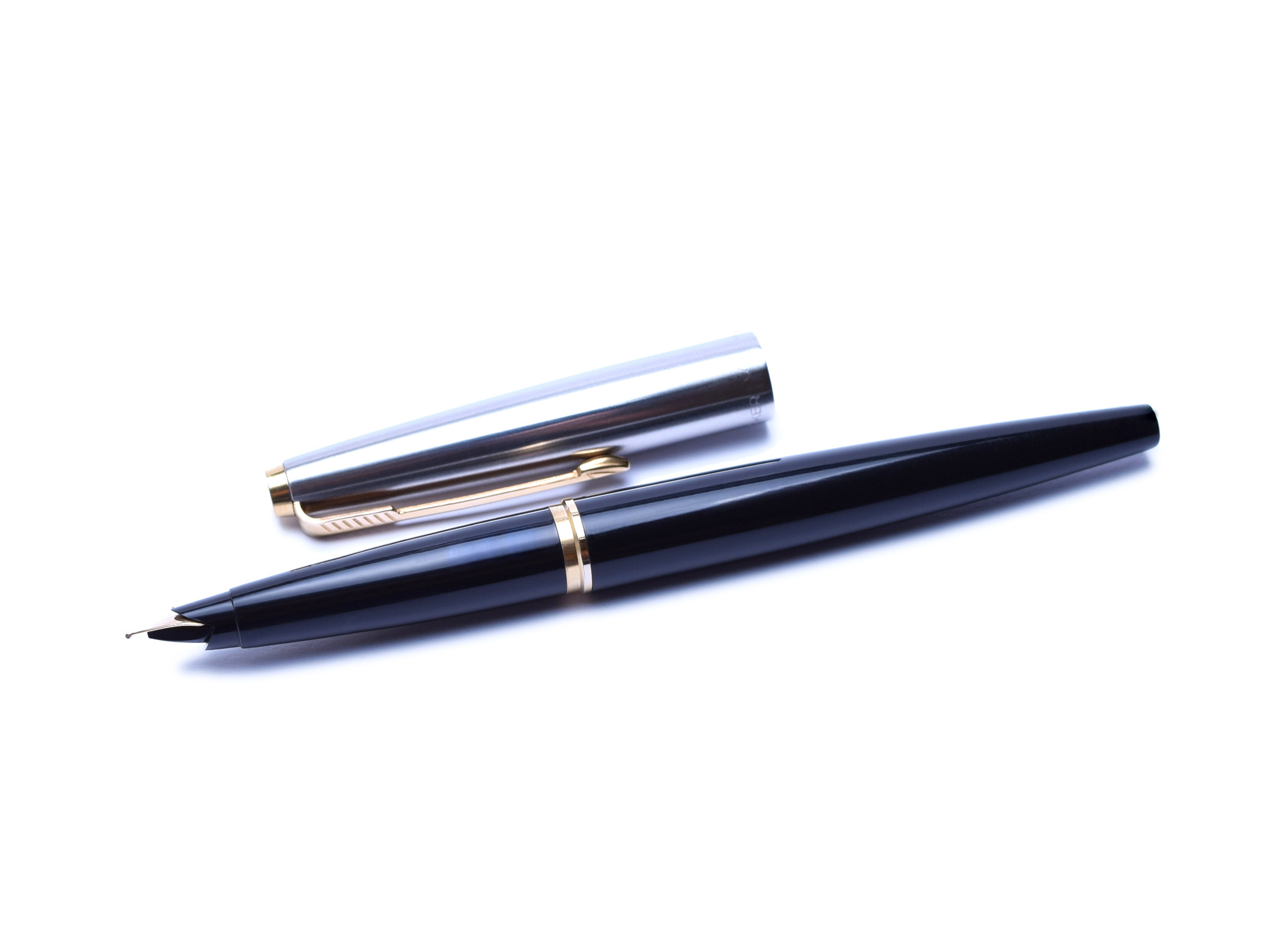 1960s Made in England PARKER 45 Standard Black & Stainless Steel