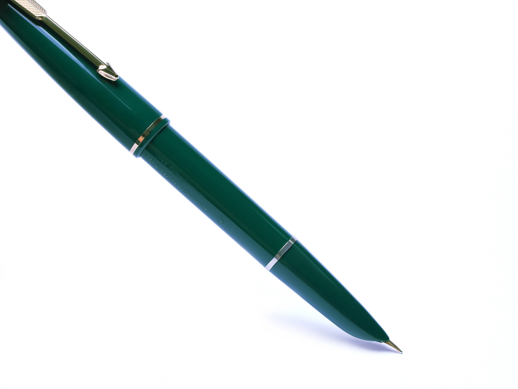 1960's Parker 17 Lady Dark Green 14K Solid Gold F Fine Flexible