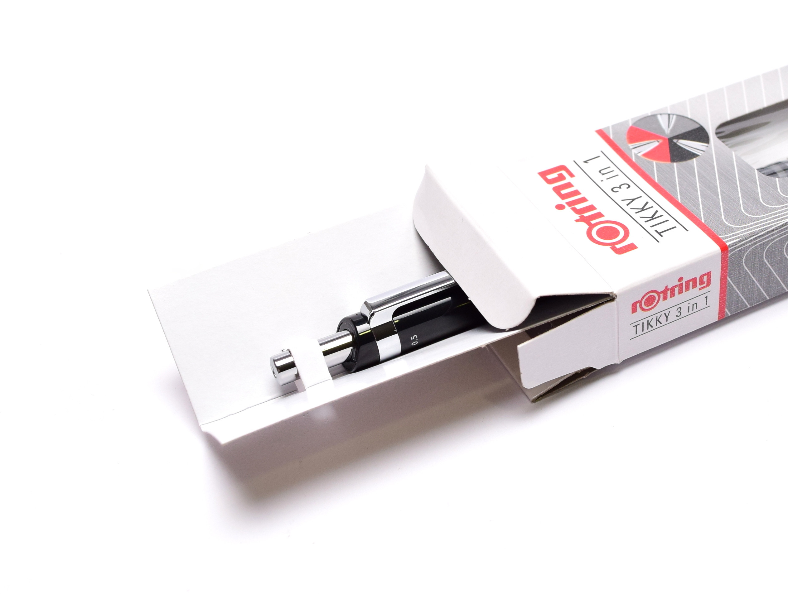 NOS New Rotring Tikky 3 in 1 Ballpoint Pen Pencil 0.5mm Lead Red