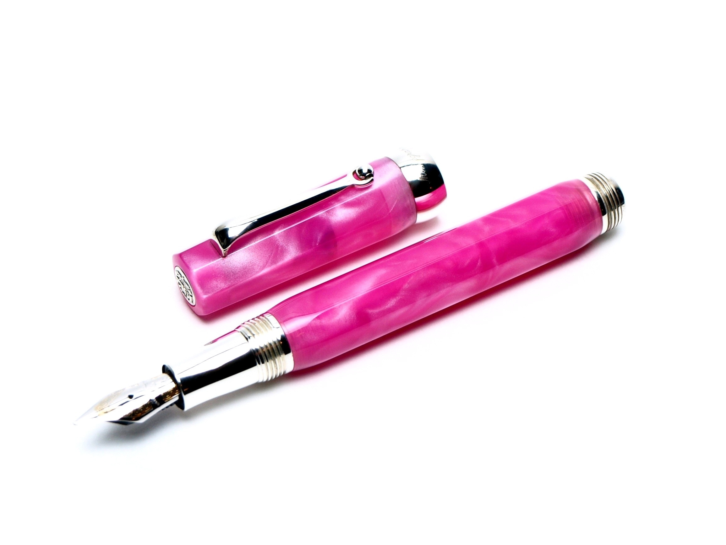 2009 Montegrappa Micra Pink Resin 925 Solid Silver & 18K Gold Lady