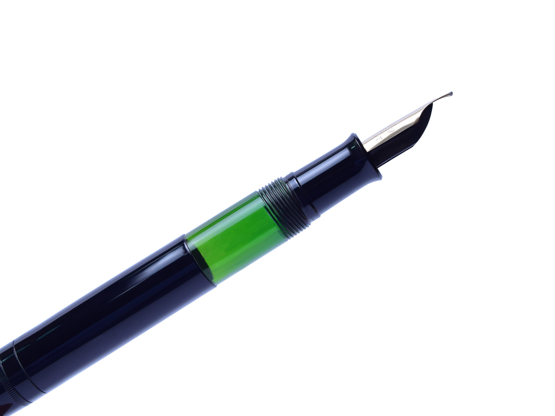 Pelikan　ペリカン　100N Pelikan 100N Fountain Pen - Black, Fluted Cap Band and Clip, 14k