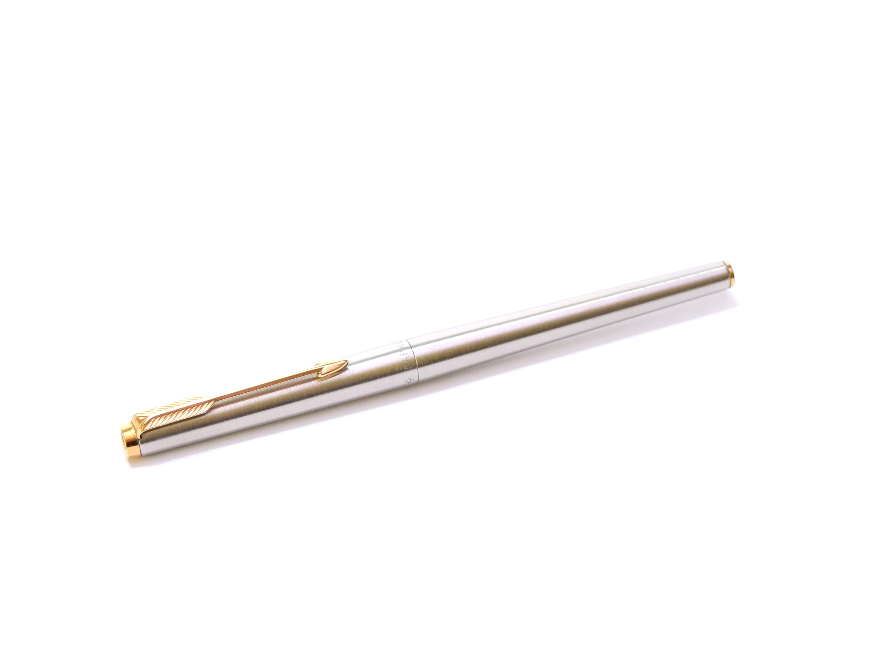 PARKER 万年筆 F SIZE 1977 Parker Flighter 180 Brushed Matte Steel & Gold 14K F/B Fine