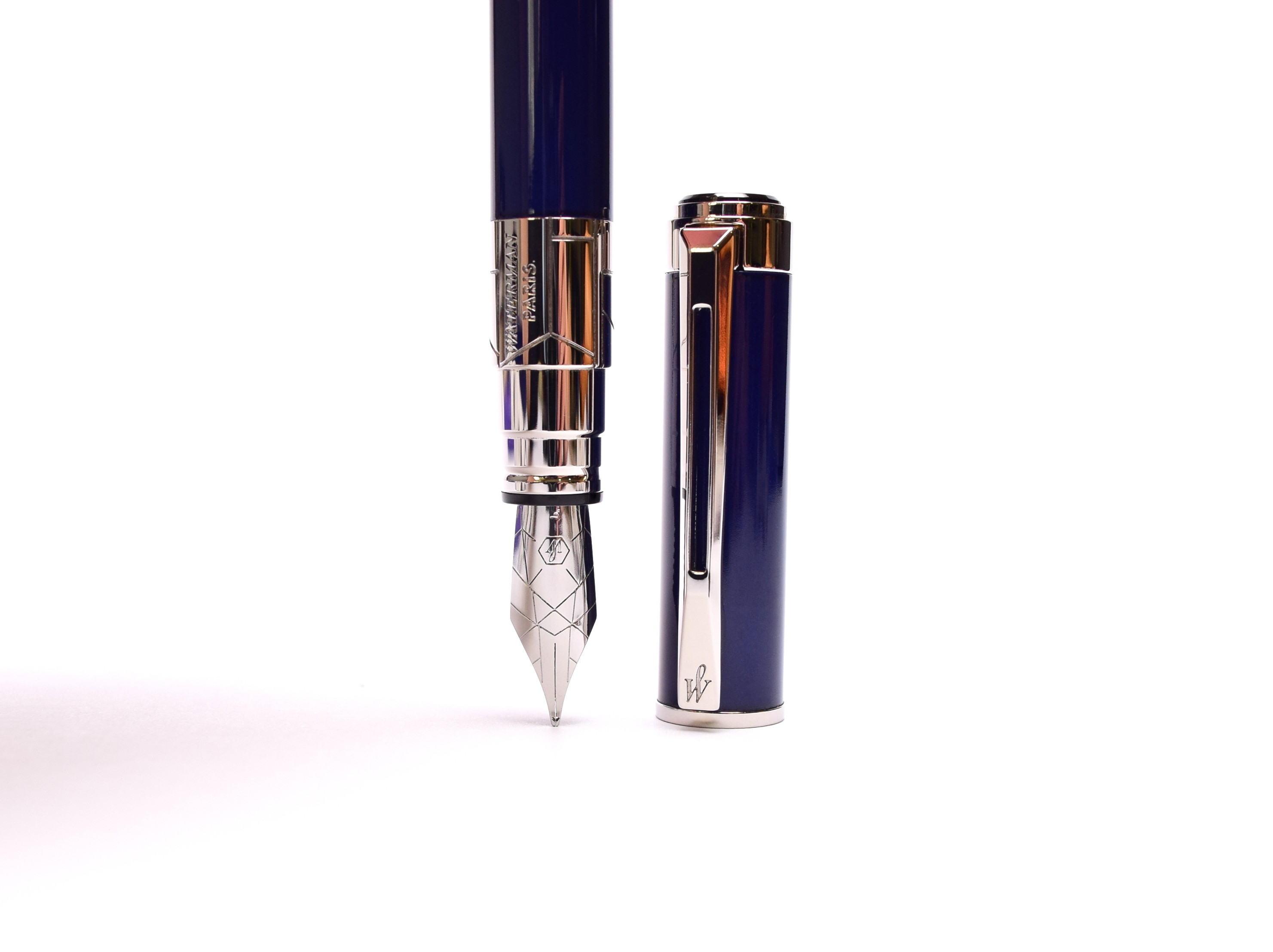 Waterman Perspective Violet Blue Lacquer Chrome F Fine Steel Nib