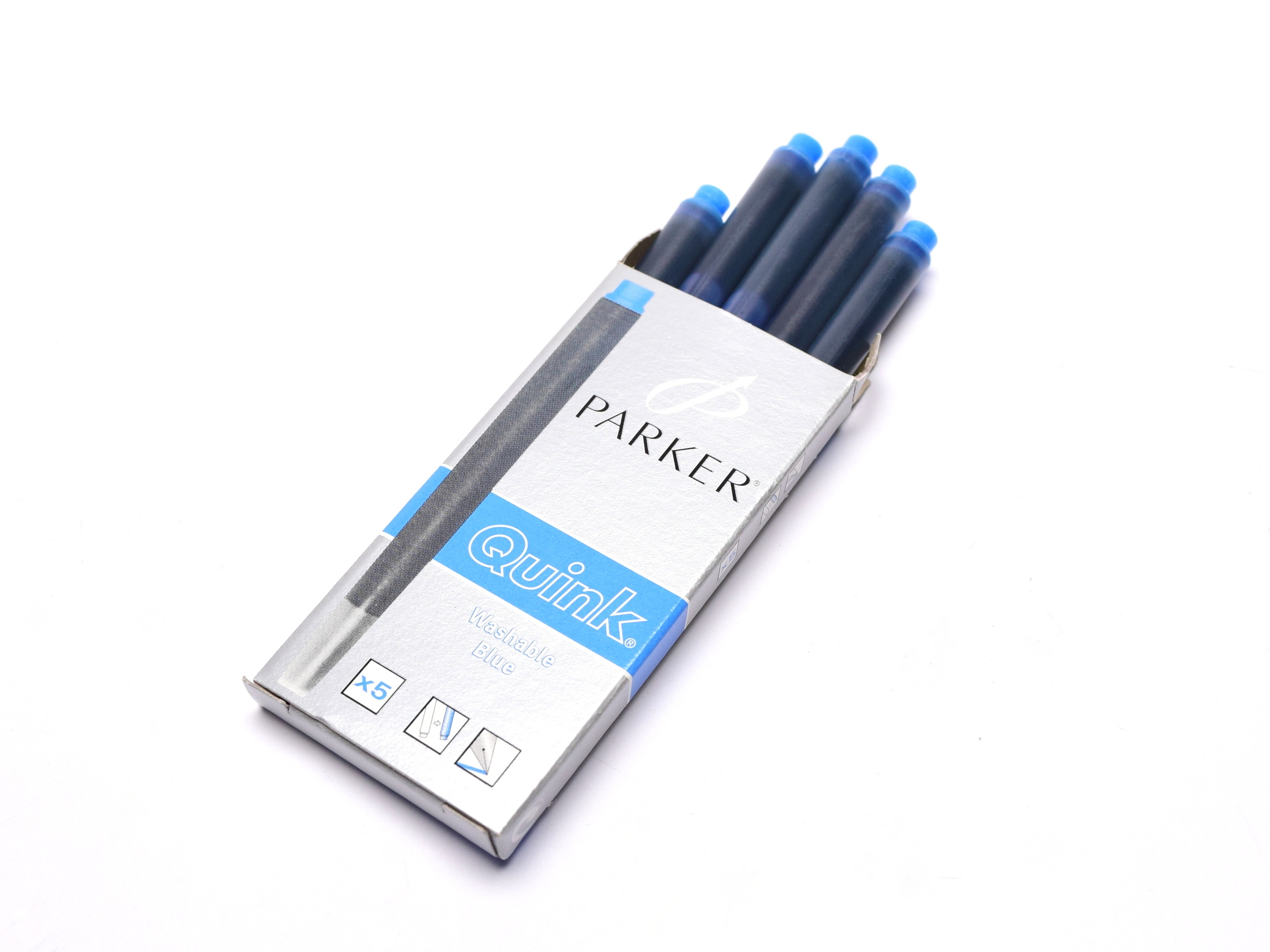 Parker Genuine Cartridges Washable Blue Ink Pack Of 5 BLUE x 2 