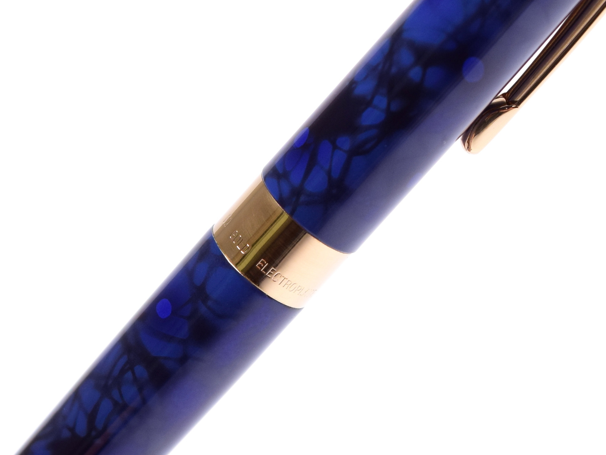 Sheaffer Crest Nova Marbled Lacquer Ultramarine Blue W/ 23K Gold Plated