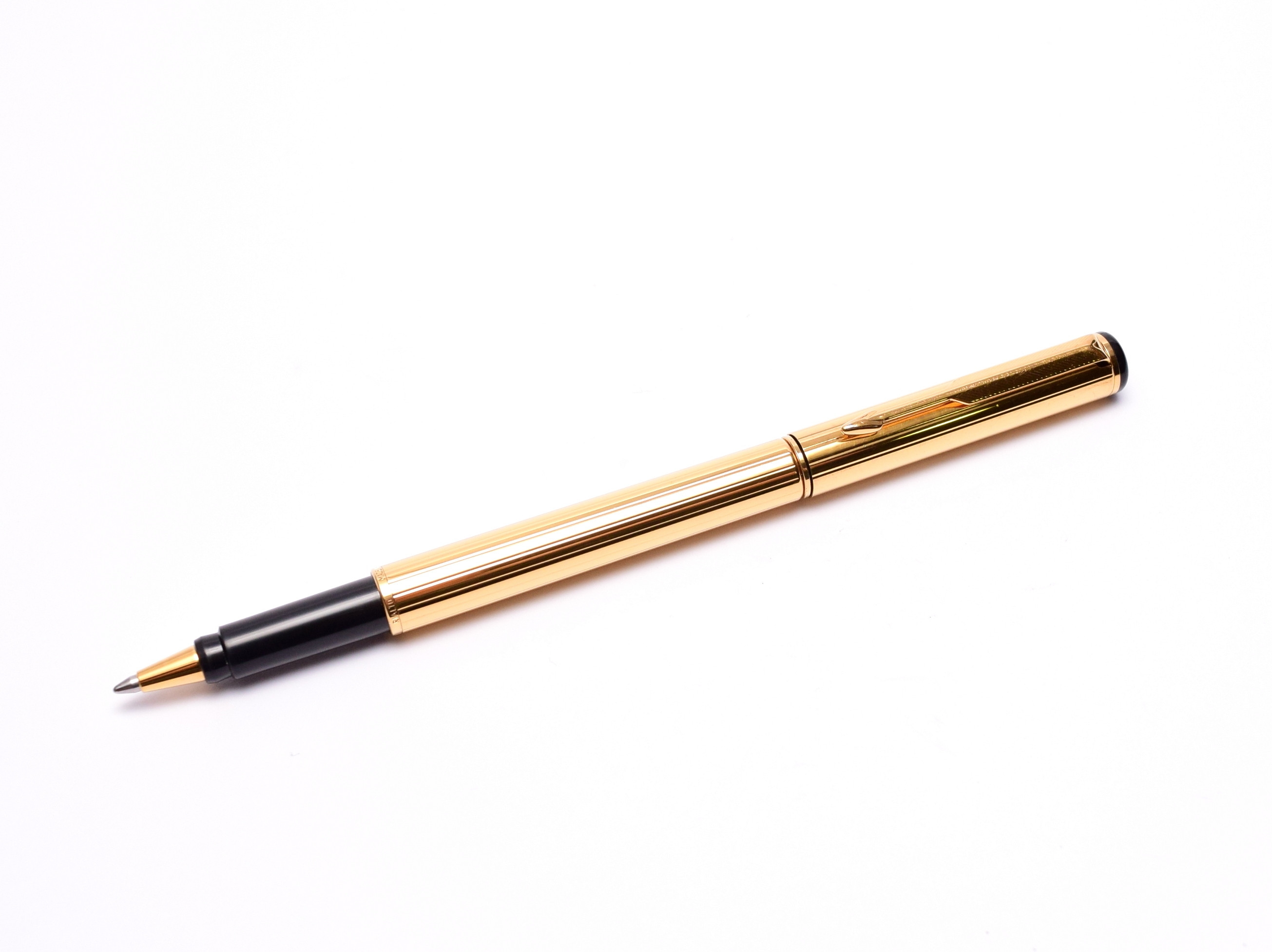 Vintage Parker Rialto Black & 23K Gold w/ Guilloche Design