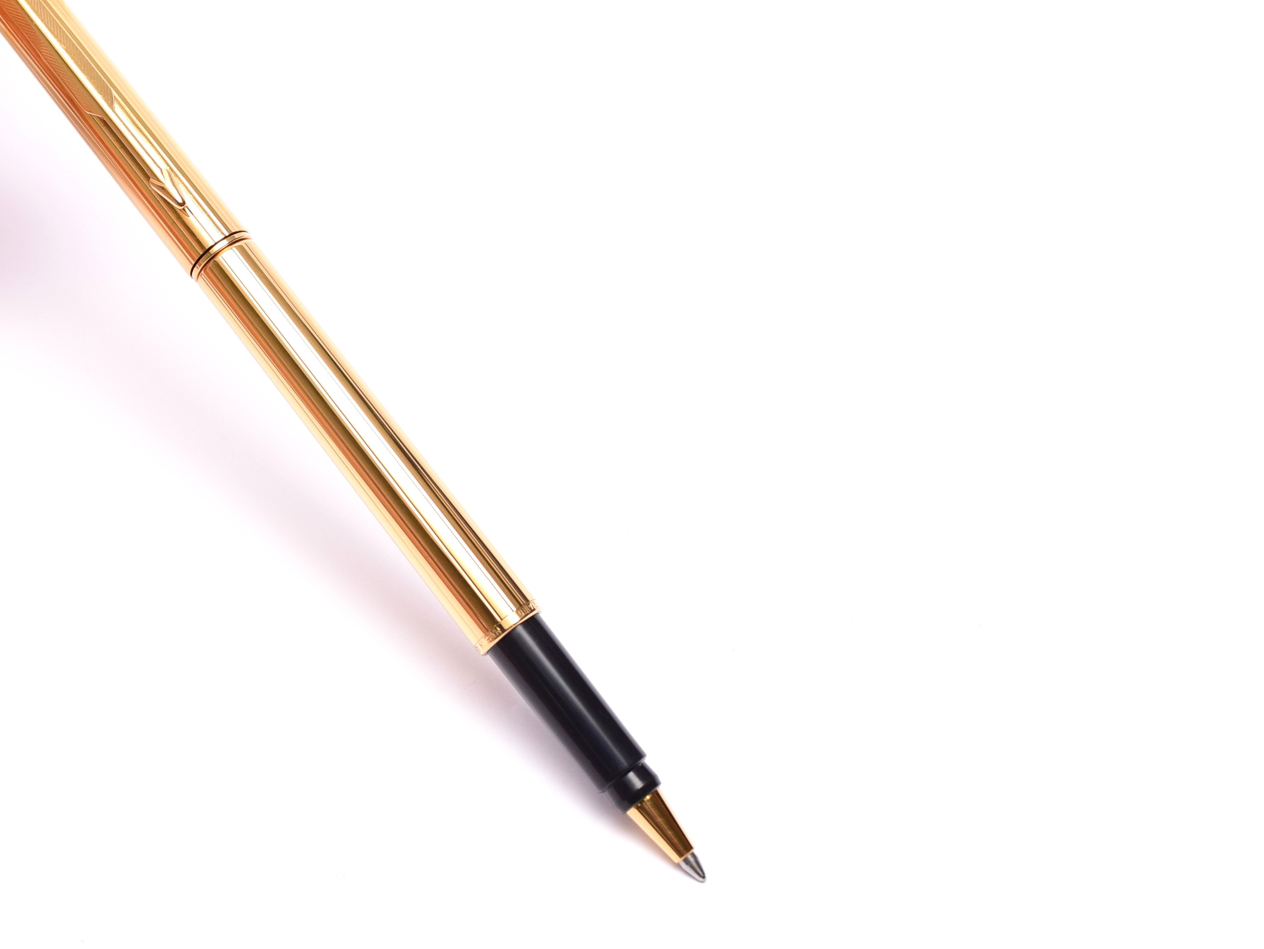 Vintage Parker Rialto Black & 23K Gold w/ Guilloche Design