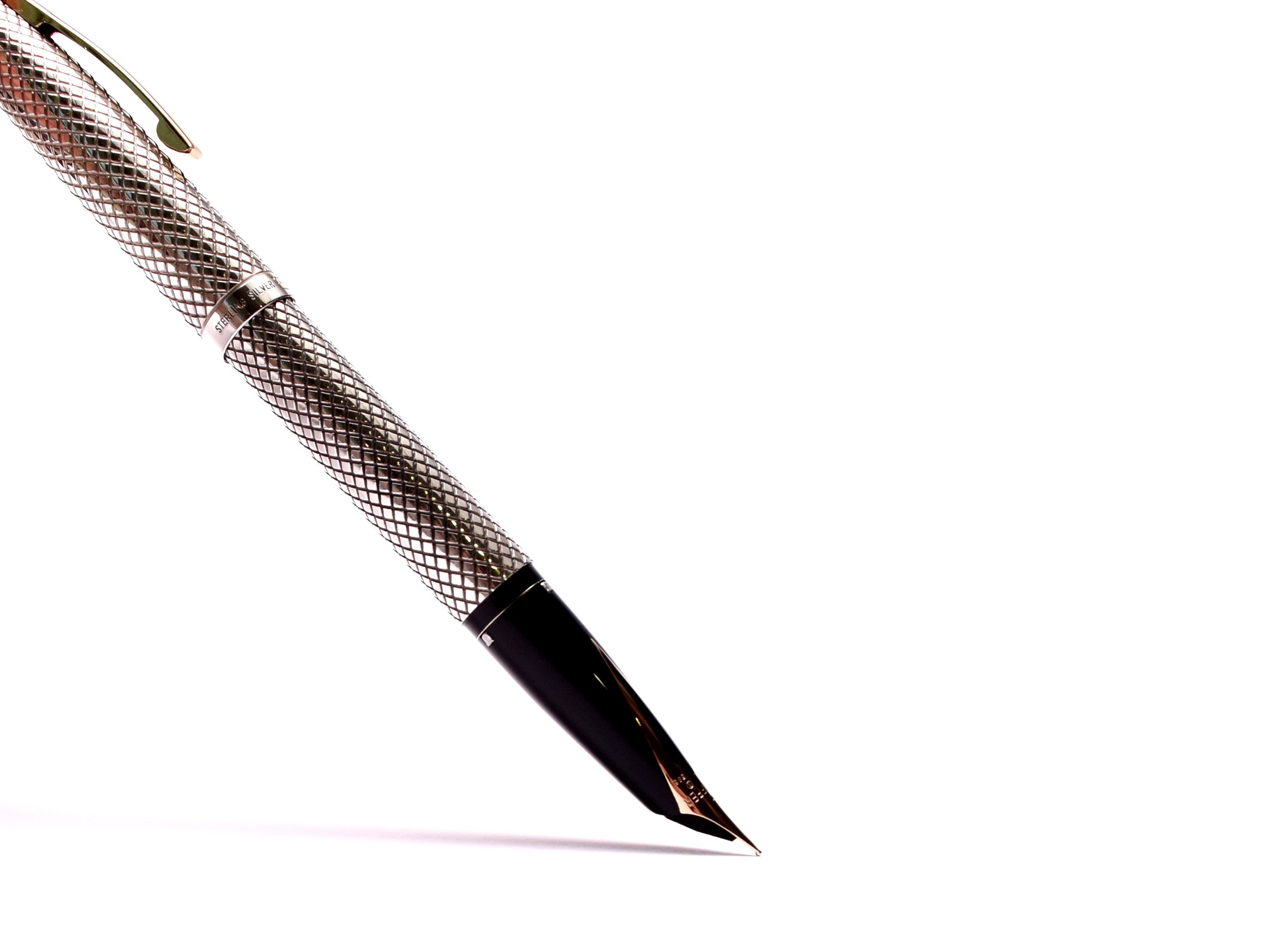 Rare Stunning 1960s Sheaffer Imperial Touchdown Diamond Mesh Solid