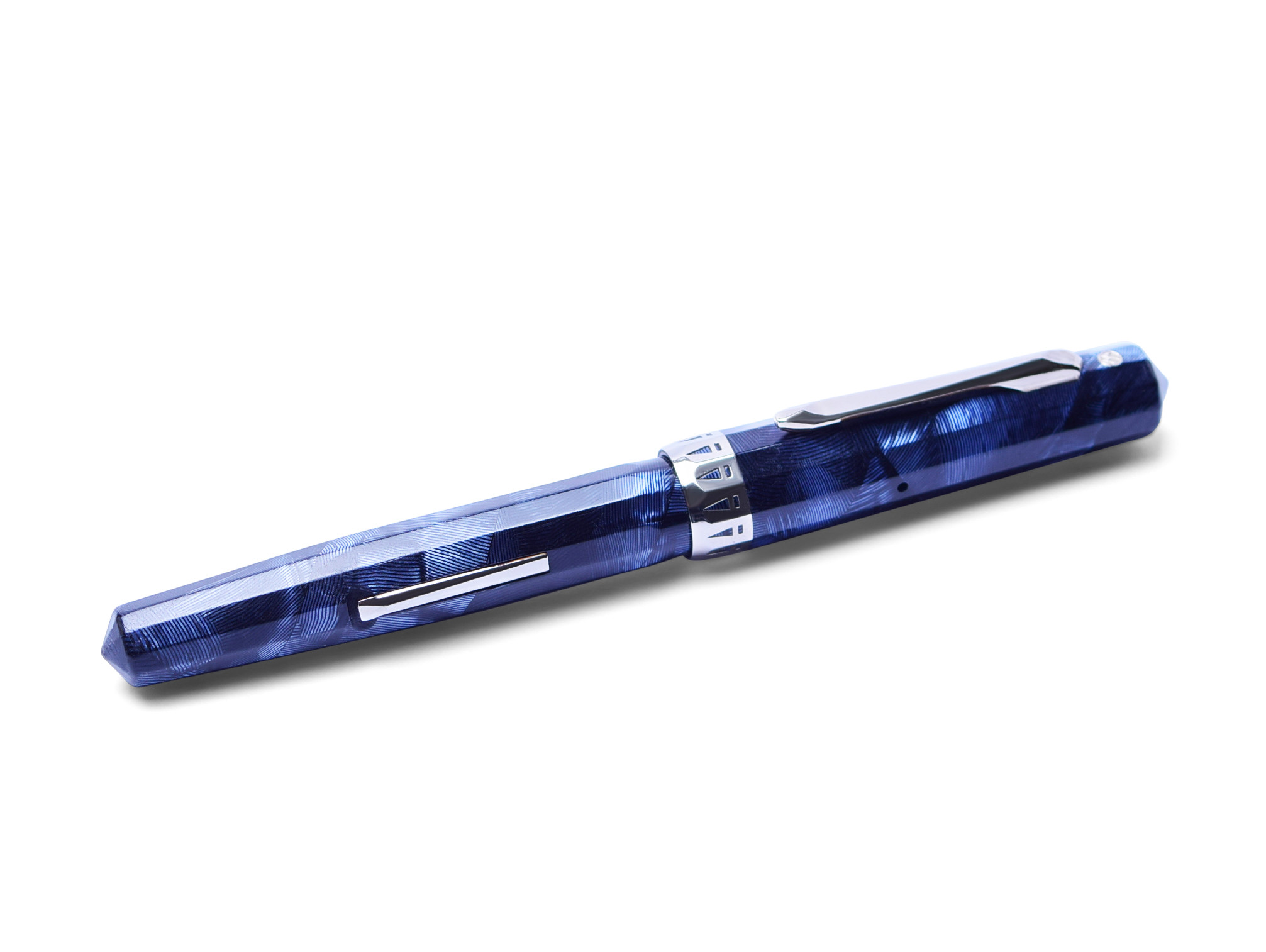 Stunning 1930s Wahl Eversharp Doric Sapphire Blue Shell & Silver