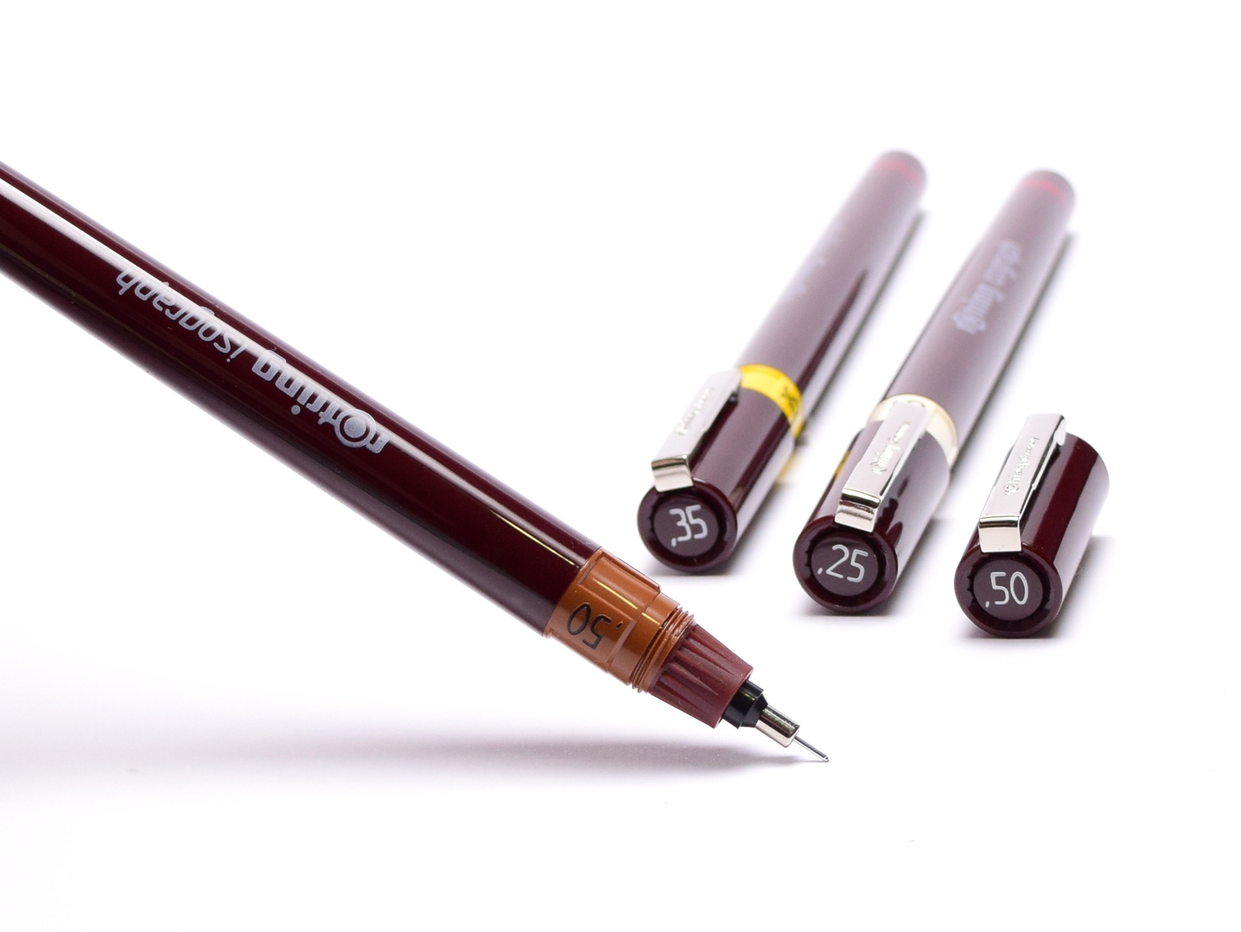 Kit ROtring Isograph Junior – 3 Stylos Technique 0,20/0,30/0,50 Mm + Boussole Universelle | Pour Dessin, Architecture, Géométrie