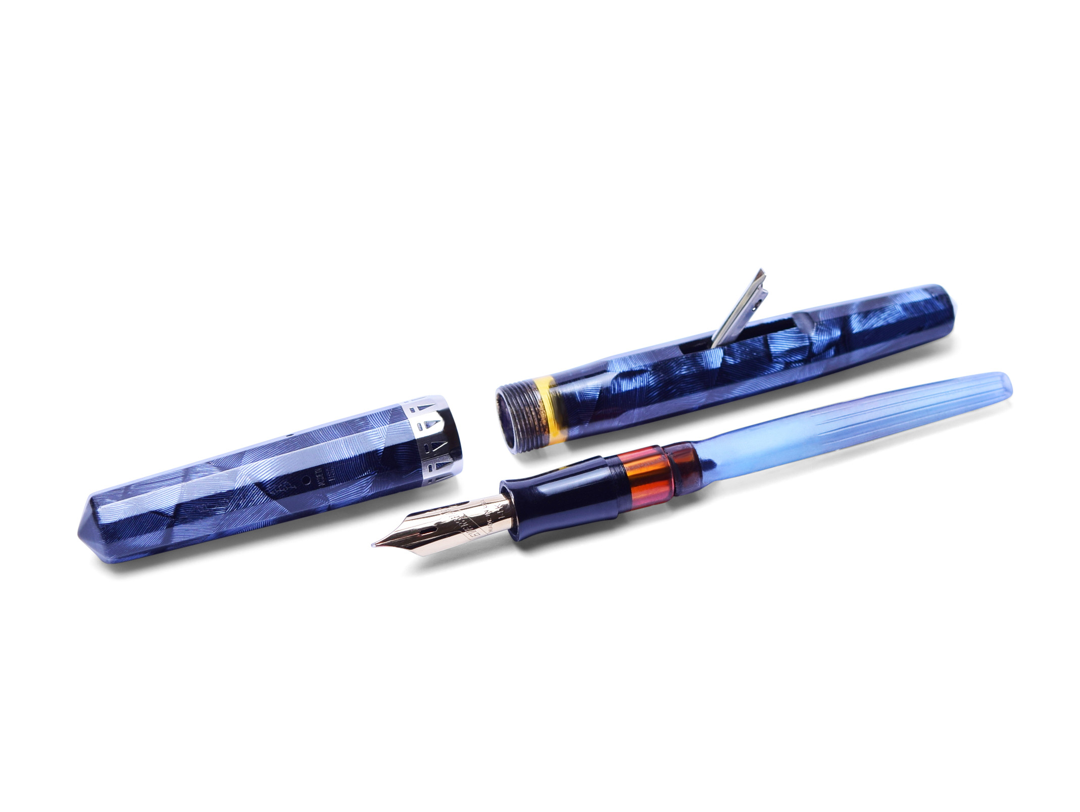 Stunning 1930s Wahl Eversharp Doric Sapphire Blue Shell & Silver