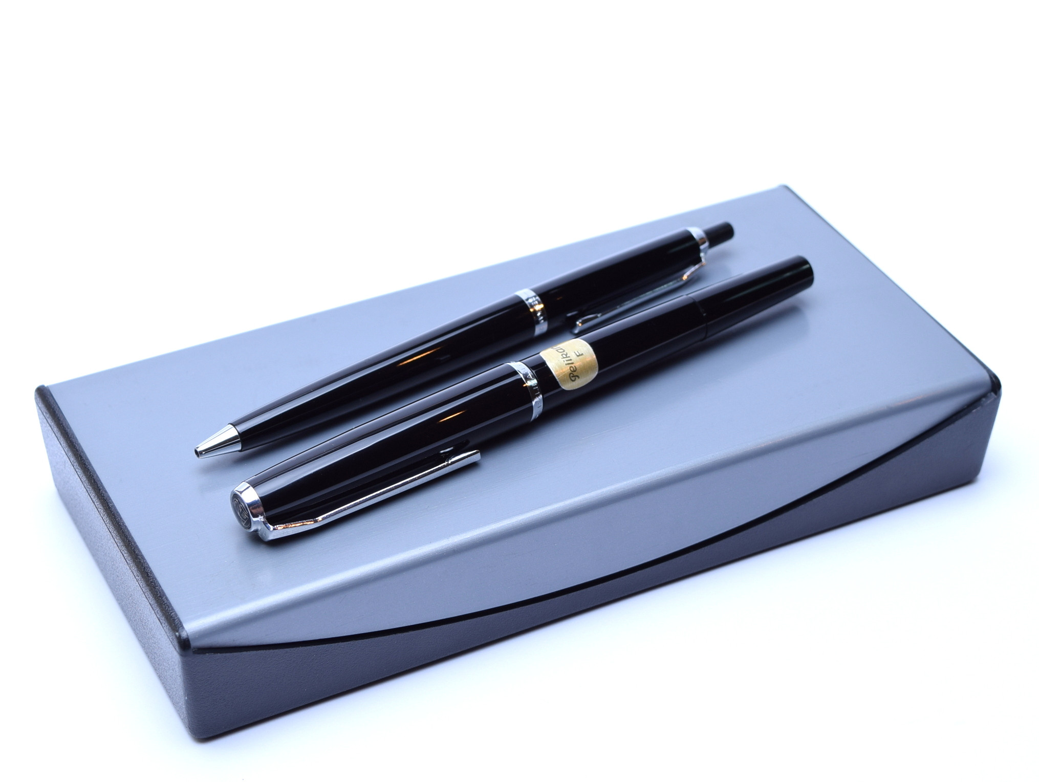 1970's Pelikan MK20 & DK20 Silvexa Chrome 14K F Gold Nib Airplane