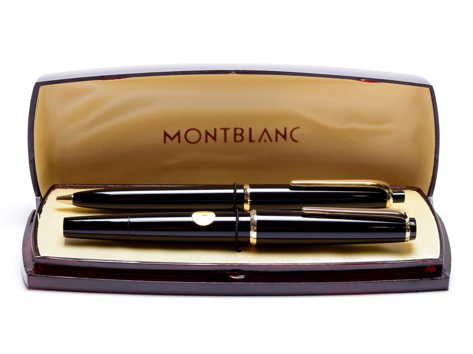 NOS New 1960s MONTBLANC No.32 & No.36 Pix Black Resin 14K Gold F/EF