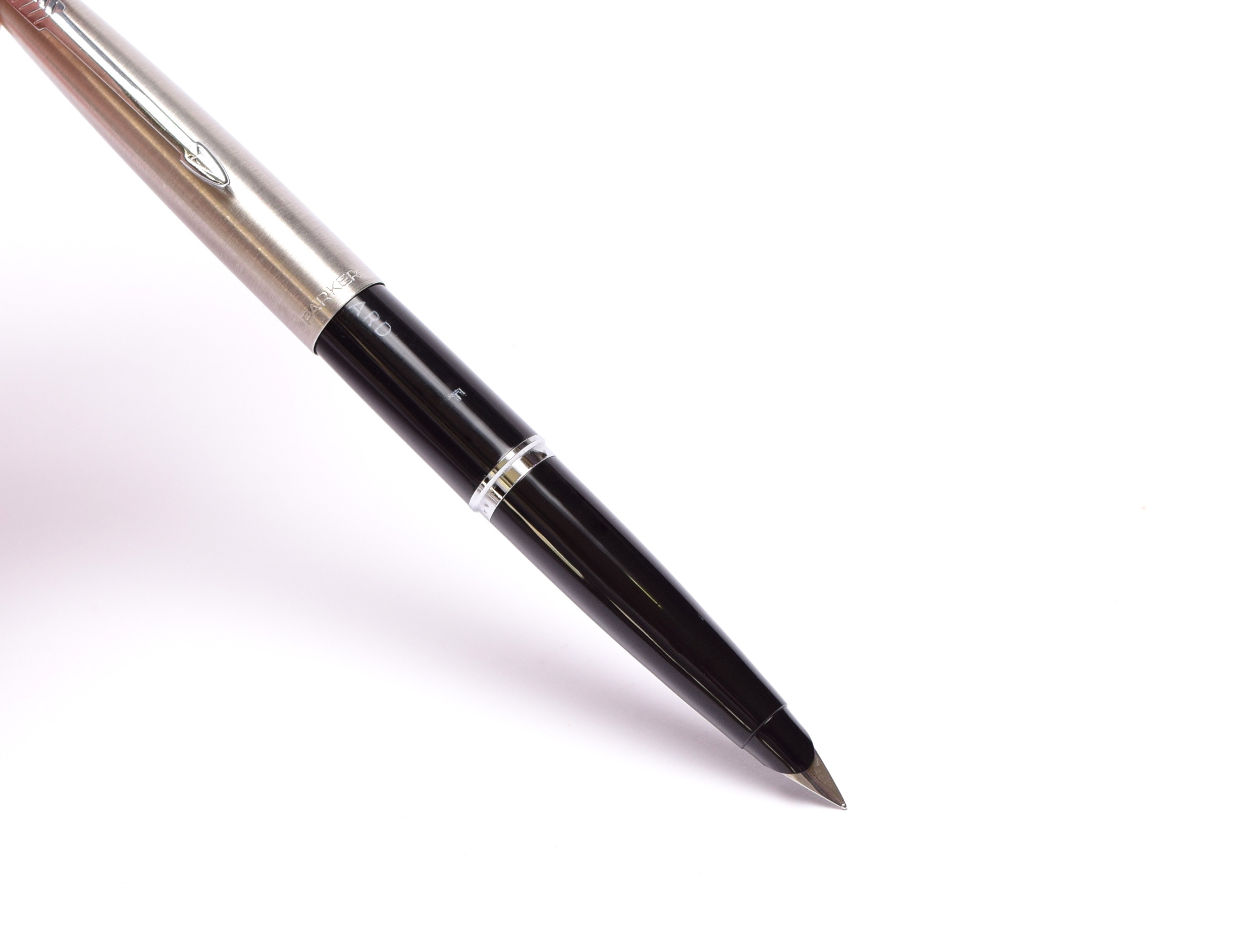 1960s PARKER 45 Standard Black & Stainless Steel Cap F Fine Nib ...