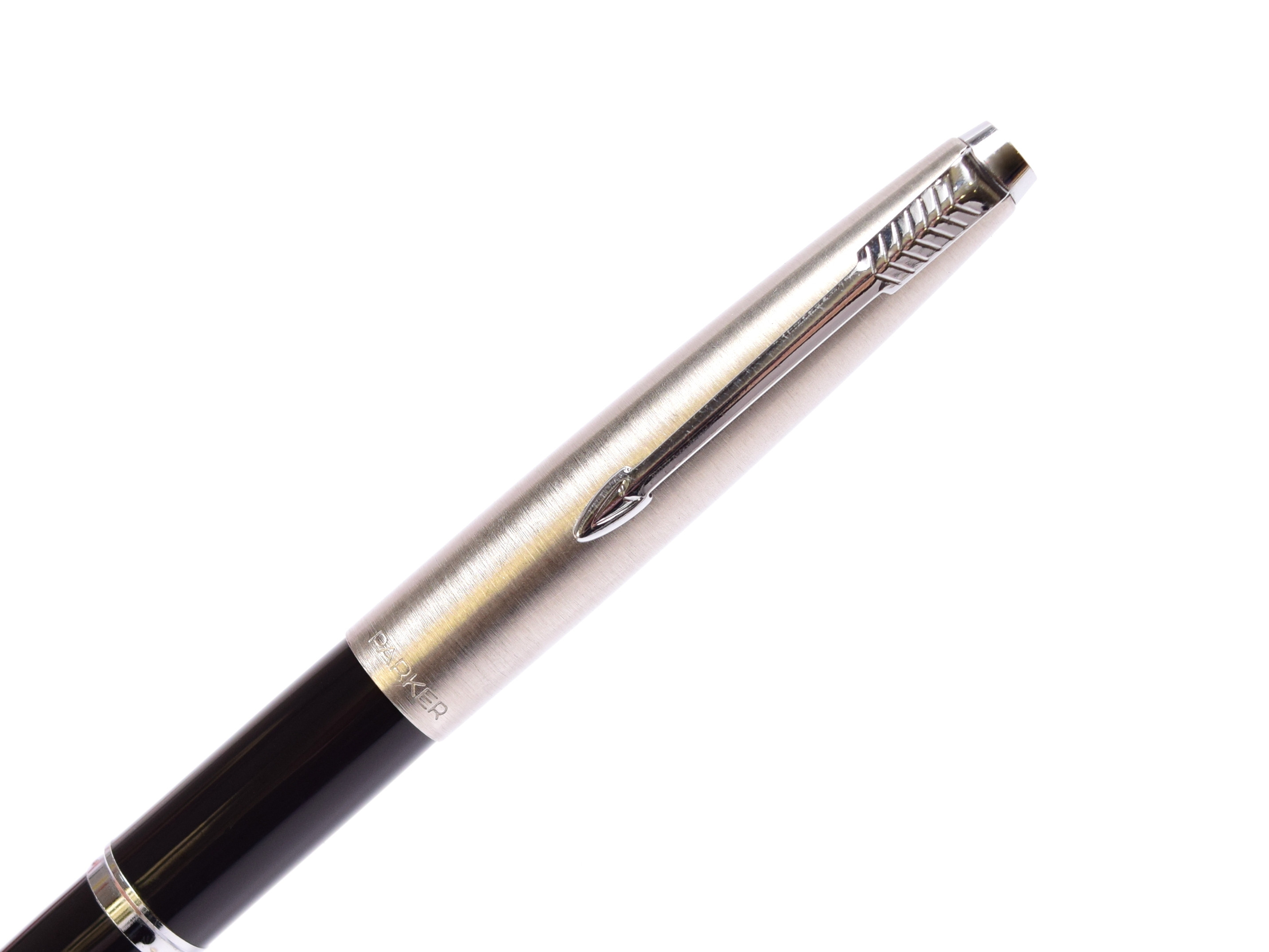 1960s PARKER 45 Standard Black & Stainless Steel Cap F Fine Nib ...