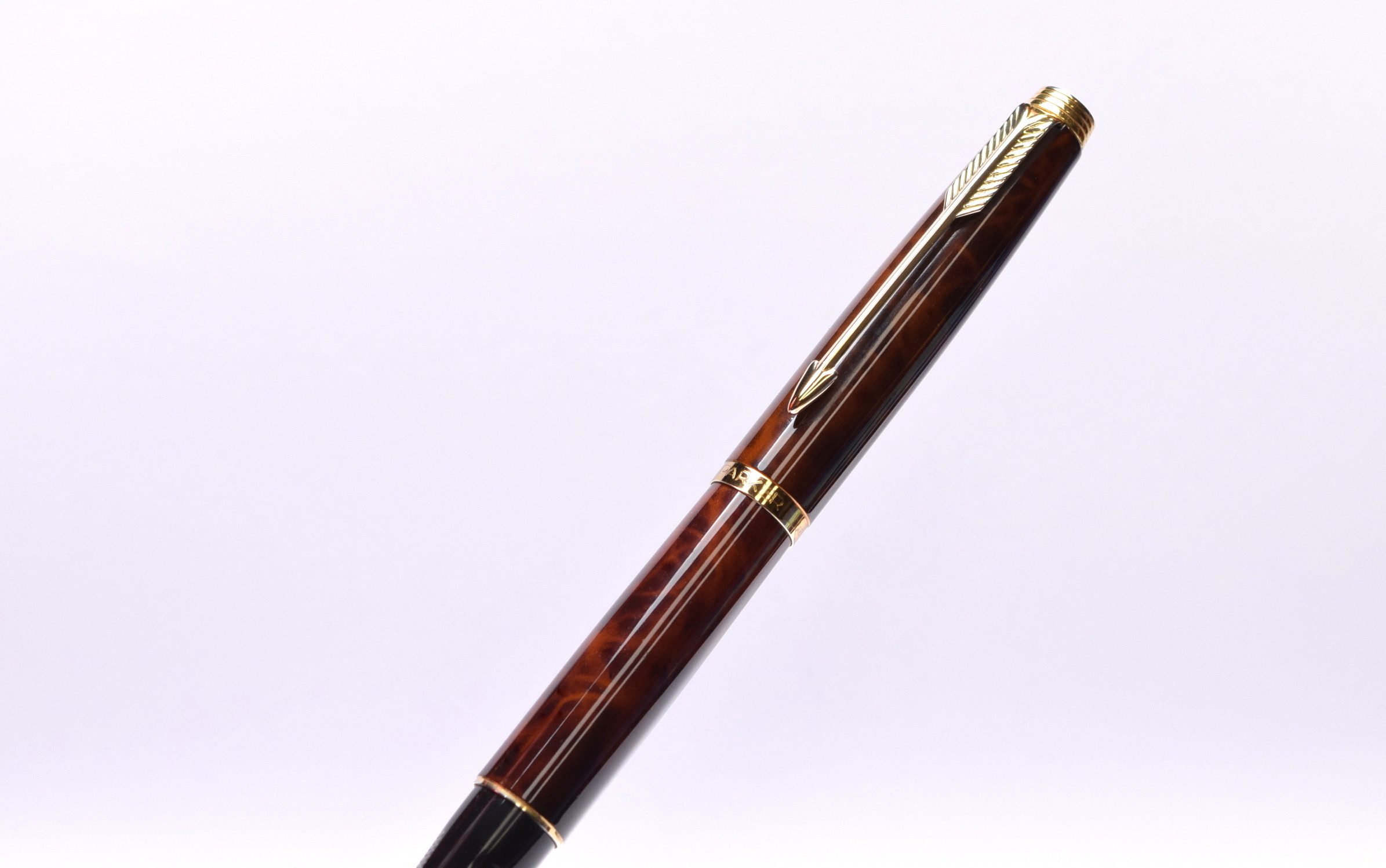 Stunning Rare 1980s PARKER 75 Laque / Lacquer Woodgrain 14K Gold M