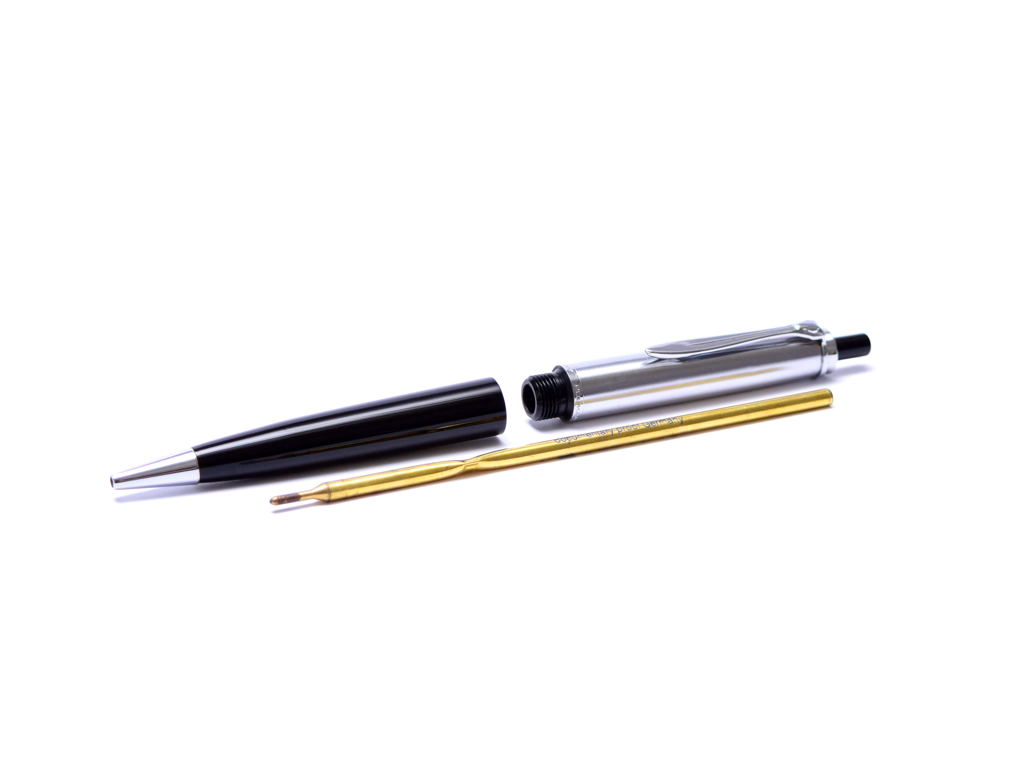 Rare 1957 Pelikan Silvexa Silver Star 555 (P1) Black Resin, Chrome