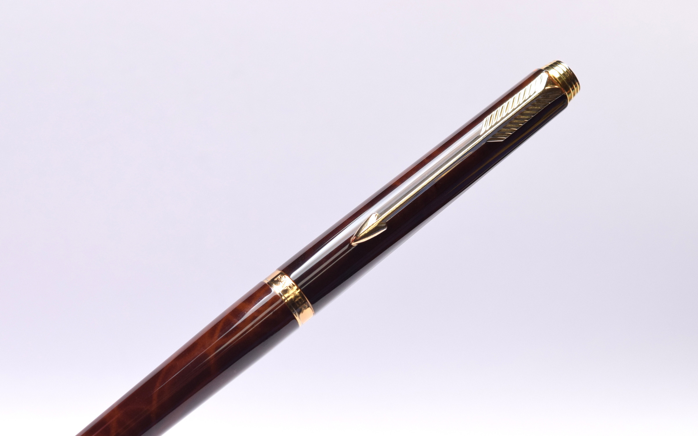 Rare 1st Series - 1980s Parker 180 Lacquer Woodgrain 14K Fine Nib