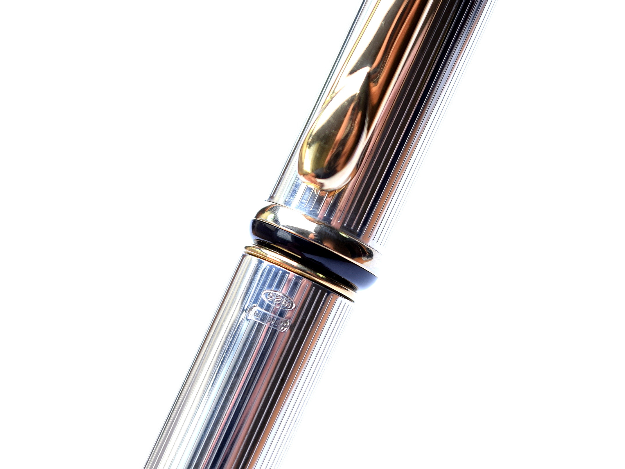 Rare Made in Italy V1 Solid 925 Silver Twist Ballpoint Pen