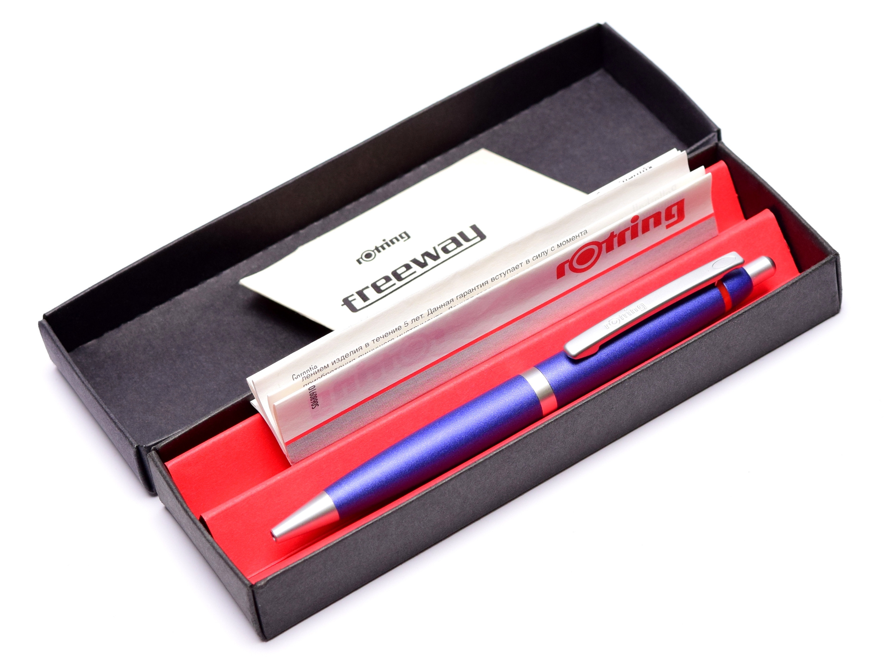 NOS New Rotring Freeway Navy Blue Metal Push Button Matte Satin Finish ...