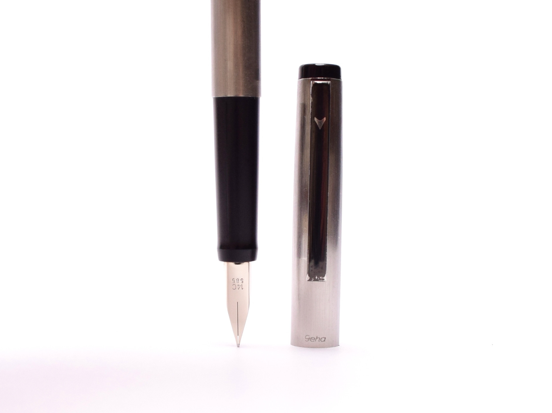 Vintage Geha 731 Brushed Steel 14K 585 EF Extra Fine Nib Cartridge ...
