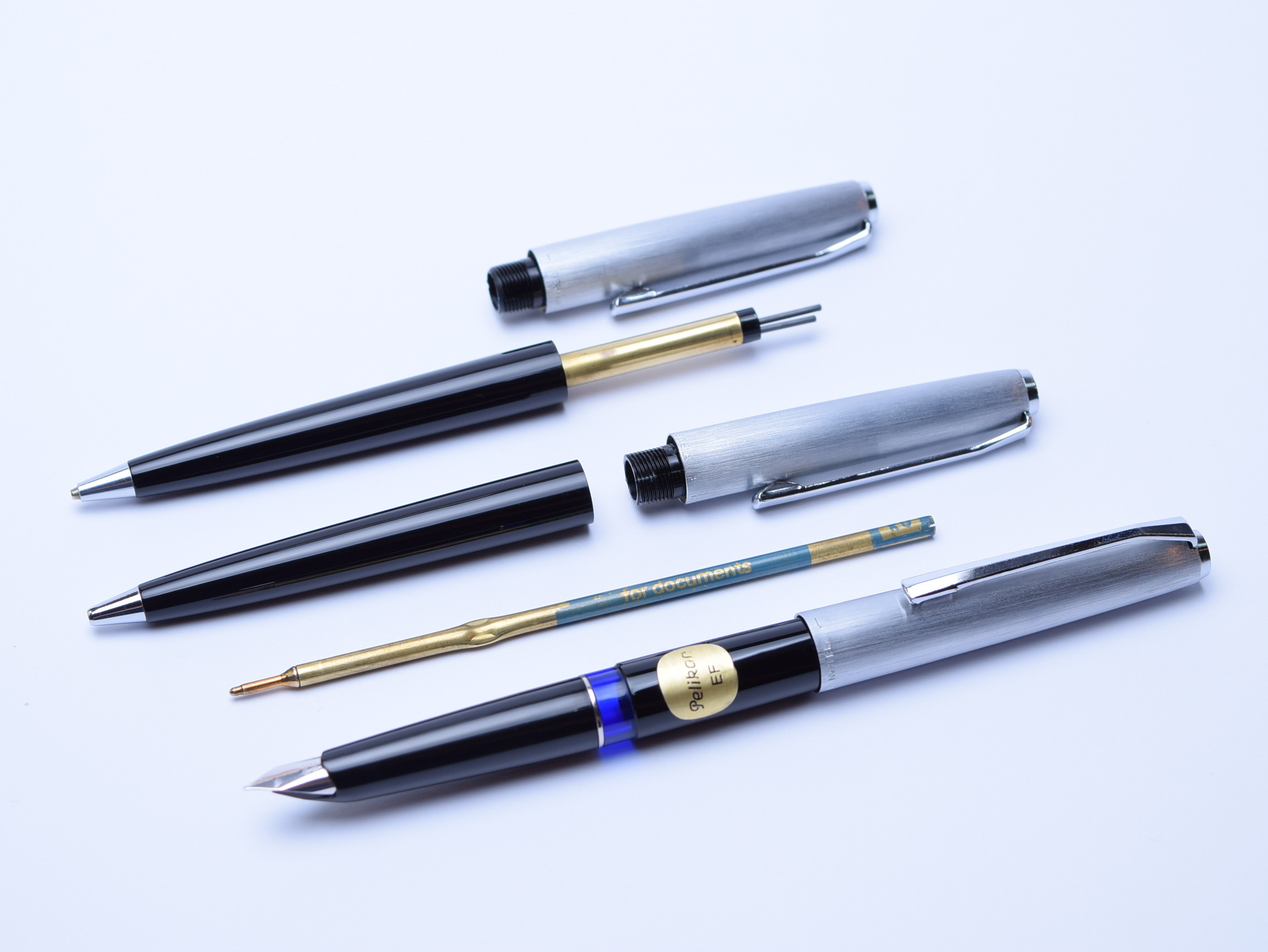 Rare 1970's Pelikan Silvexa 21 & 20 (M21) 14K EF Nib Silver