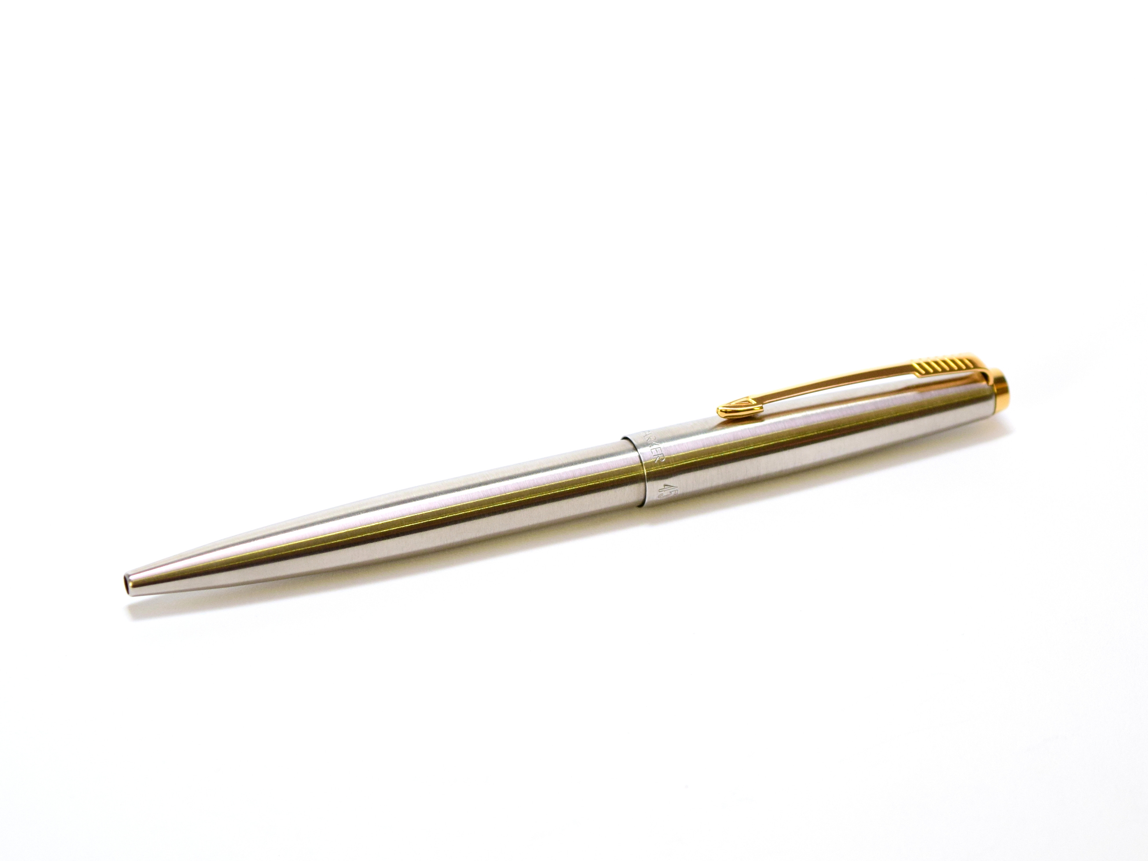 Stylo Plume Parker Classic Flighter - Acier Poli, Plume Plaqué Or, Parfait état, Recharge Incluse