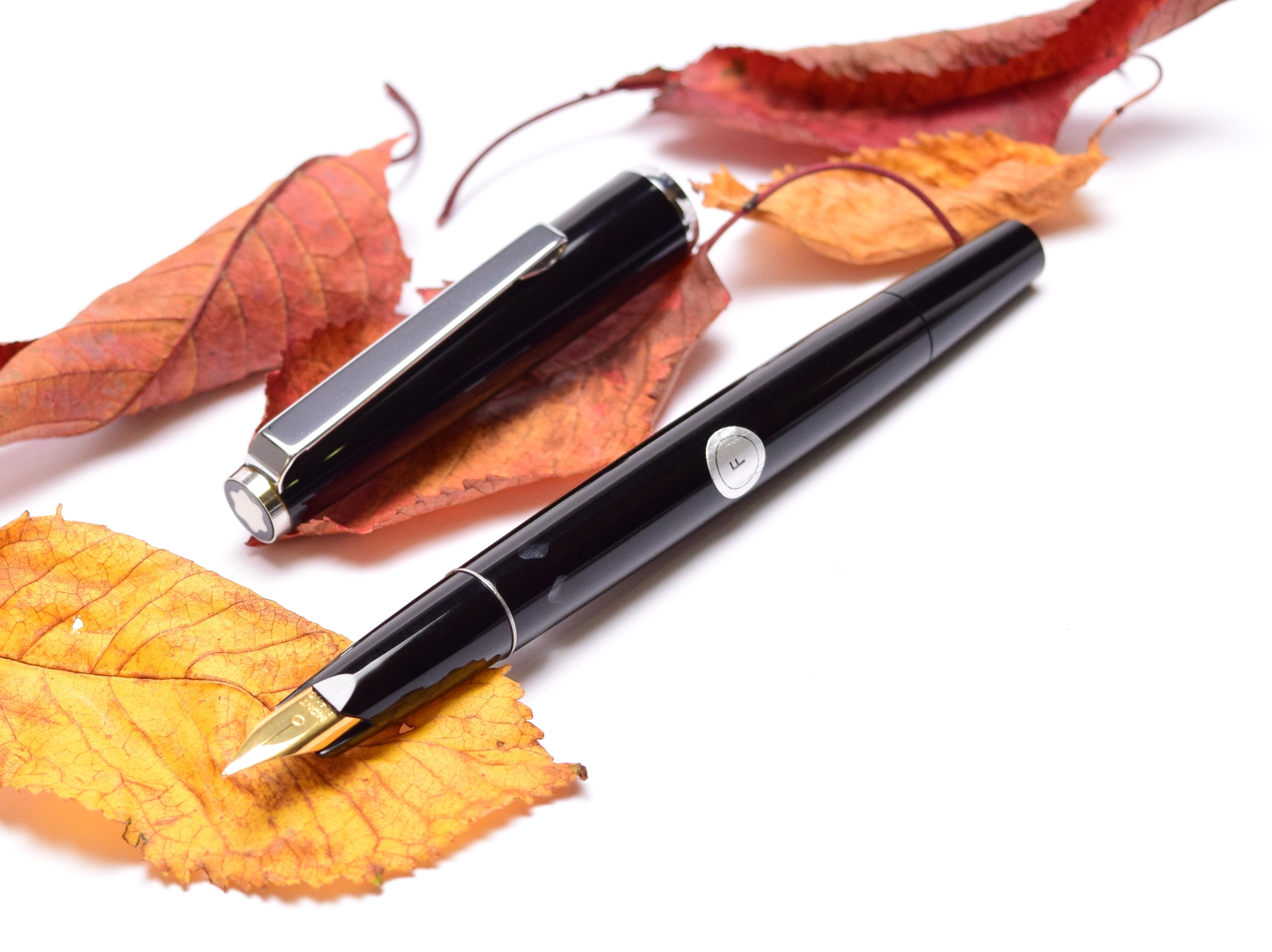 Montblanc Junior 620 F Fine Steel Gold Plated Nib Piston Black