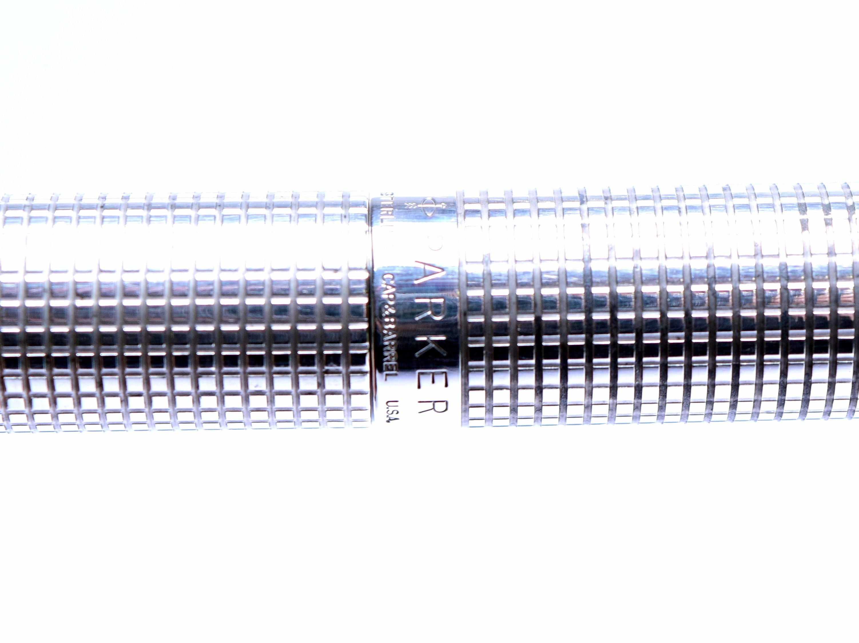 1966 PARKER 75 USA Solid 925 Sterling Silver Crosshatch Cisele