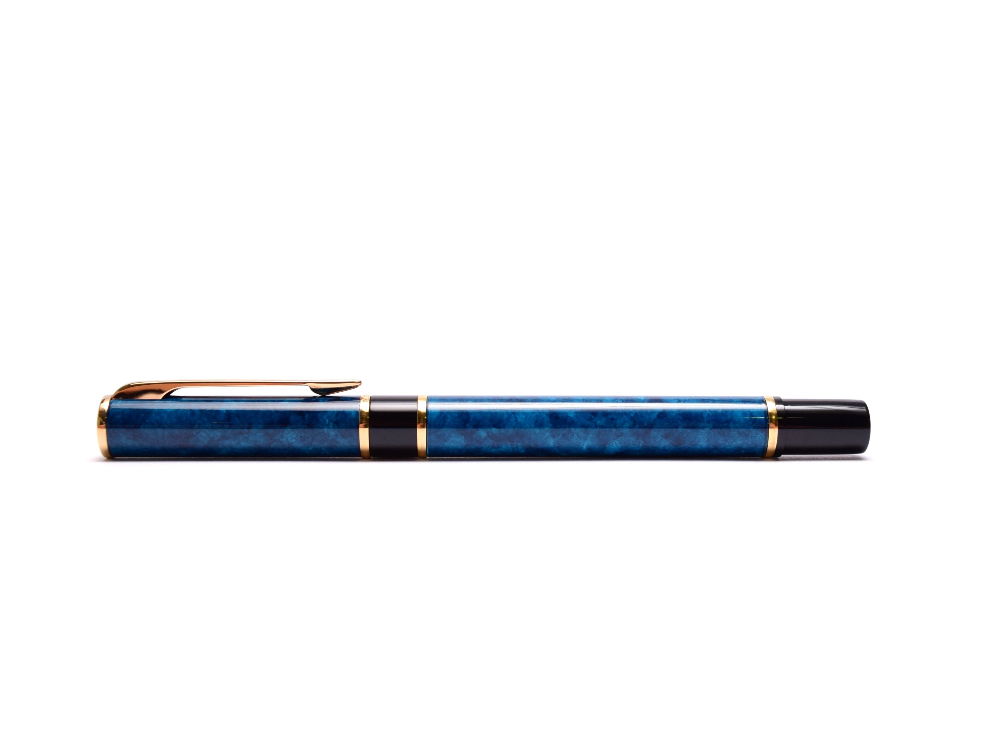 Waterman Laureat Royal Blue Marble Lacquer w/ Gold Trim M Medium 