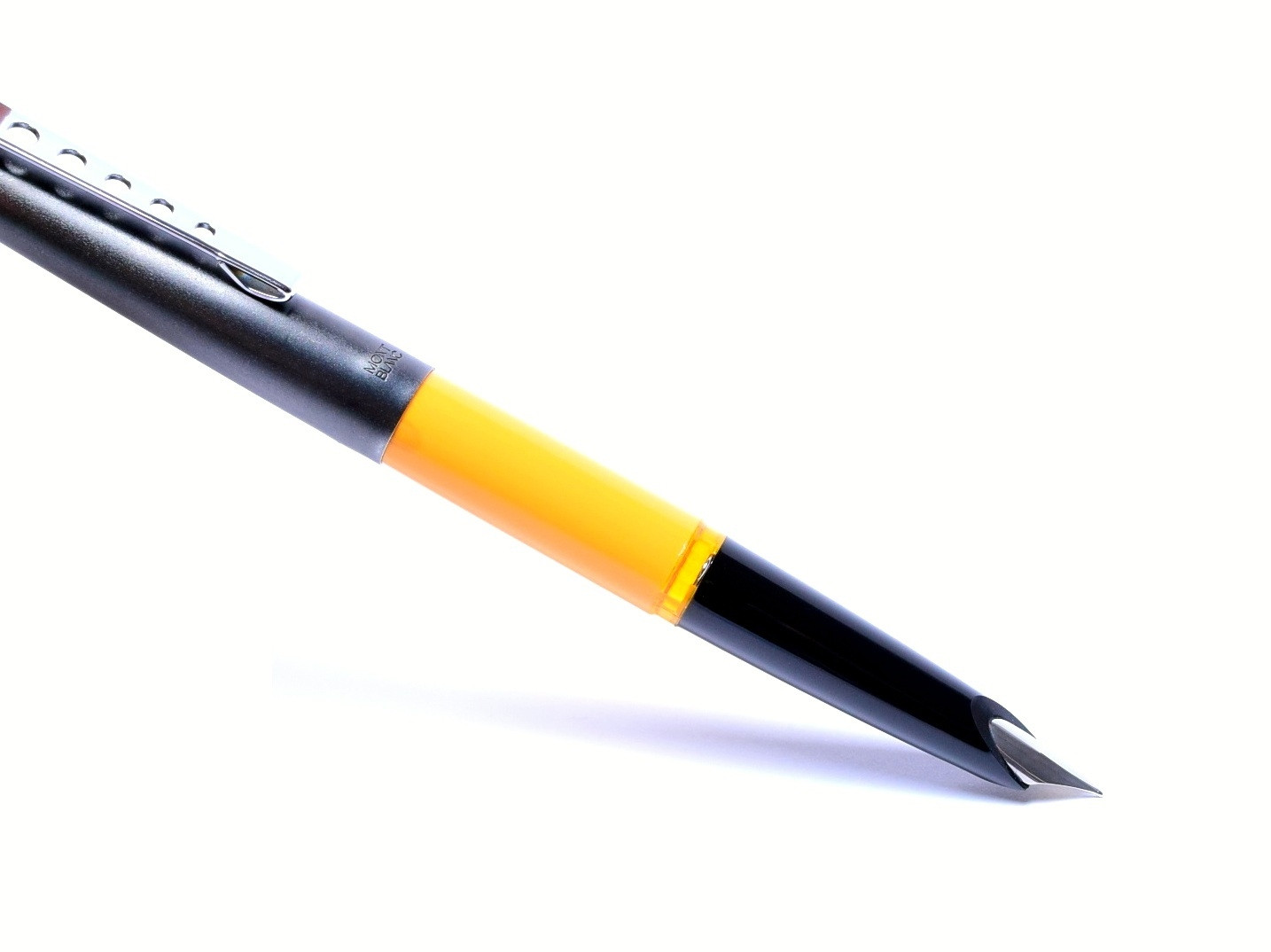 1970s MONTBLANC Carrera Orange & Matte Black Steel Cartridge Fountain