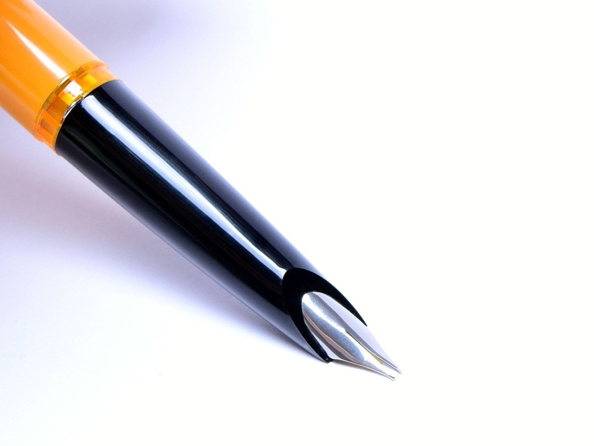 1970s MONTBLANC Carrera Orange & Matte Black Steel Cartridge Fountain