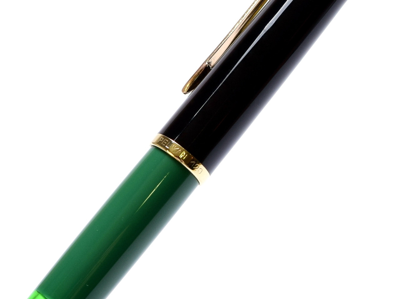 Vintage 1955 Pelikan 120 Type I Black & Green Rare O Nib Piston