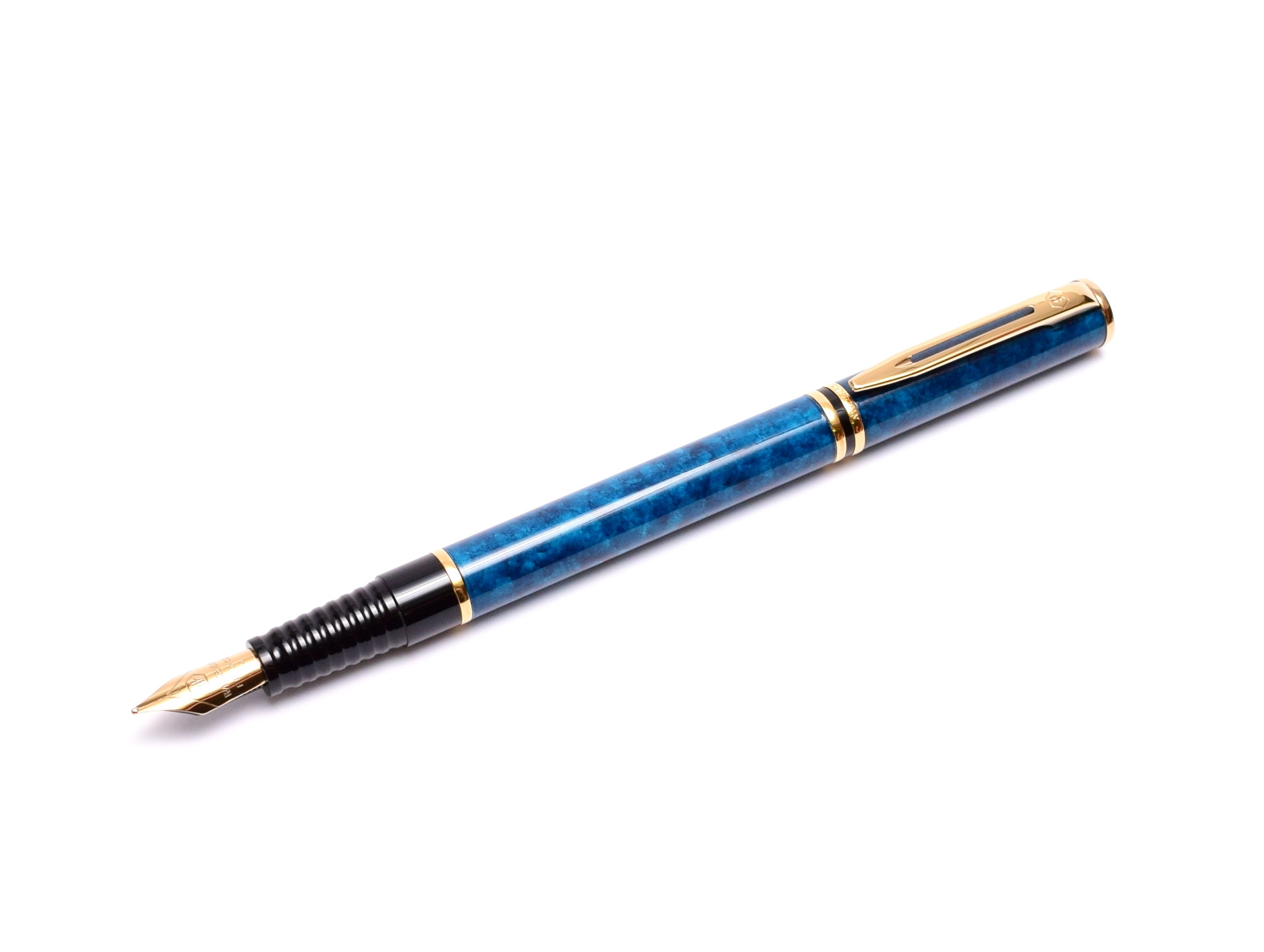 Stylo Plume Waterman Lauréat Laque Gris Marbré - Occasion Avec Plume Or | Stylo Plume Et Bille Combo
