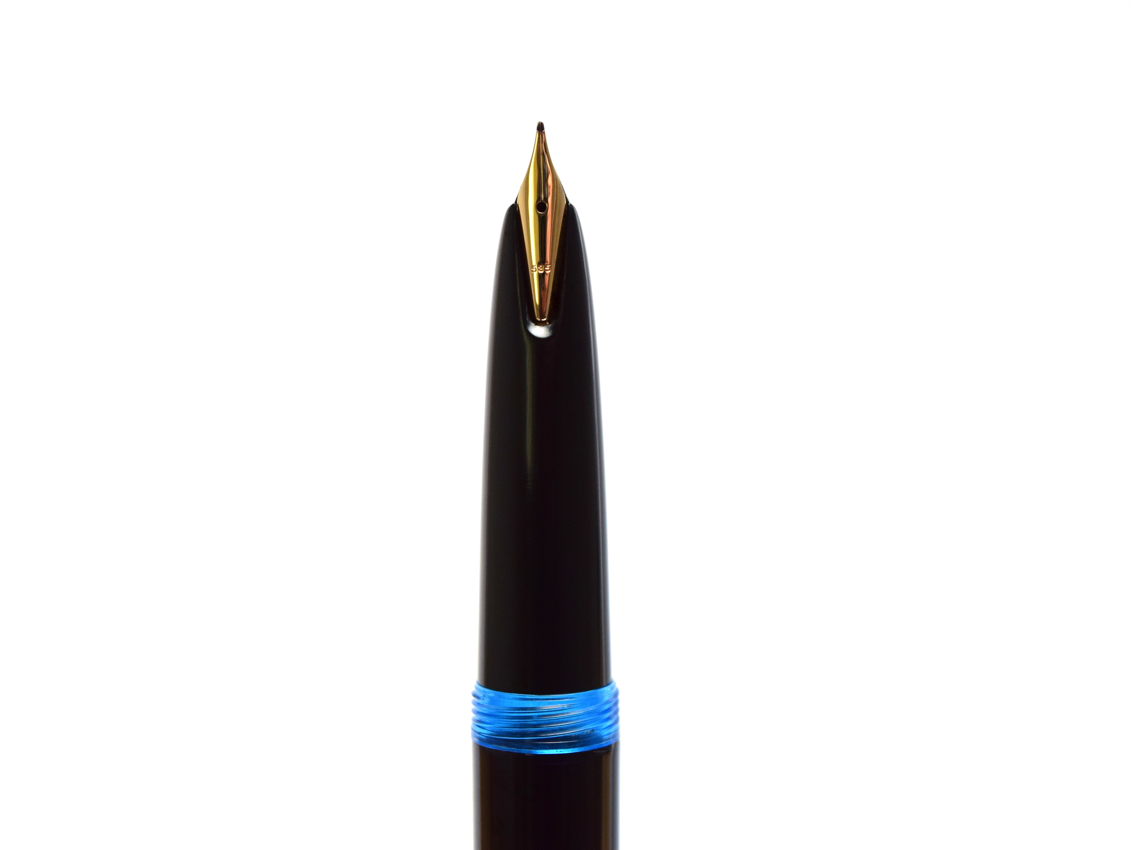 Large 1960s Black Resin MONTBLANC No.34 14K 585 Gold Flexible EF