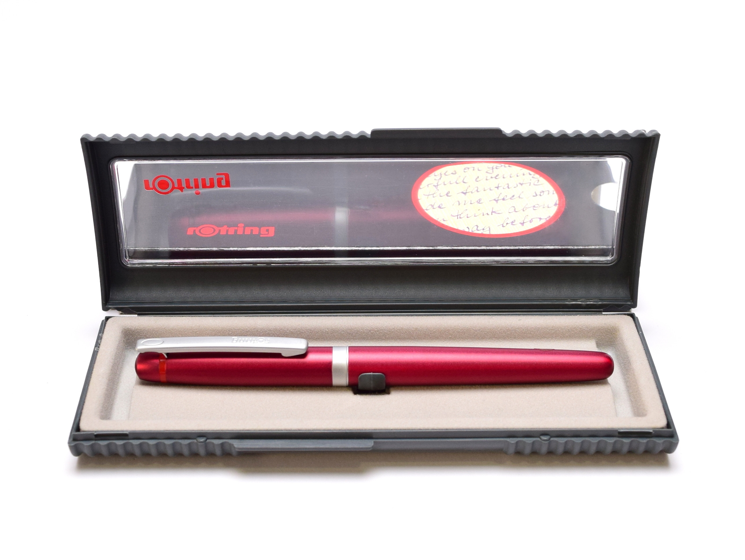 Rare Unique Grey Rotring High Quality Showcase Clear Window Pen Case