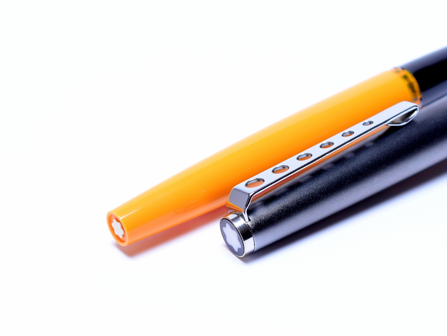 1970s MONTBLANC Carrera Orange & Matte Black Steel Cartridge