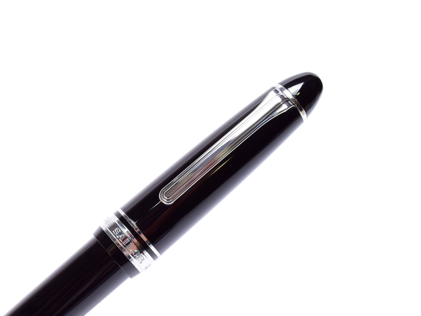 Oversize SAILOR 1911 Japan Large Black Resin Silver Rhodium Plated
