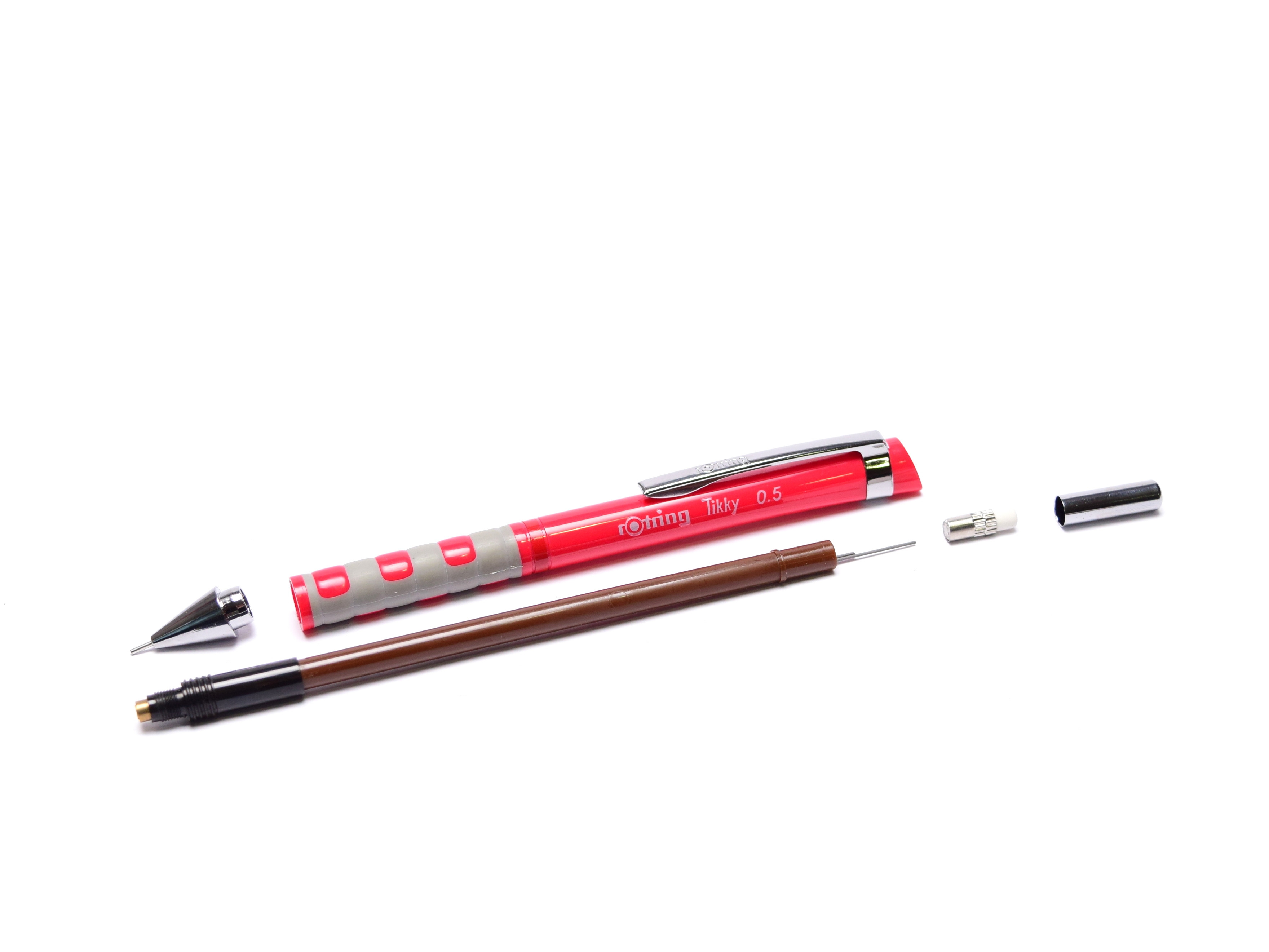 Rotring Tikky Mechanical Pencil w/ Rubberized Grip Coral Color 0,5MM Leads