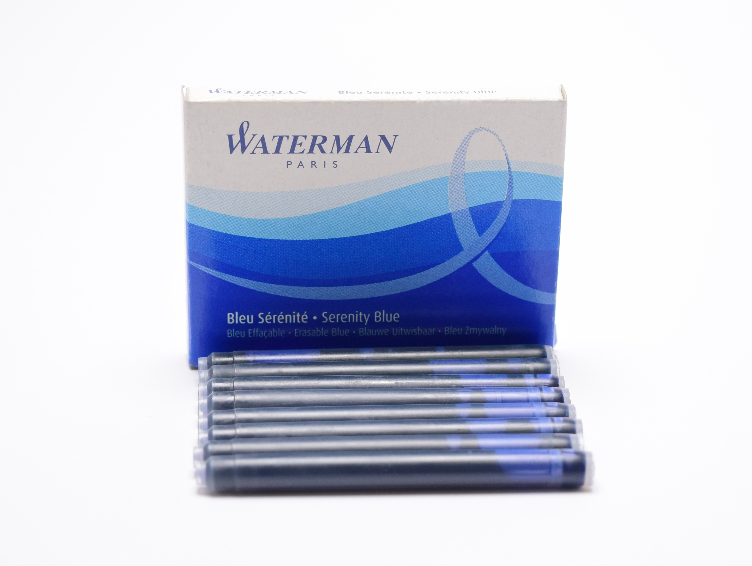 Waterman Serenity Blue  Ink Cartridges New In Box 8 Long Cartridges S0110860 