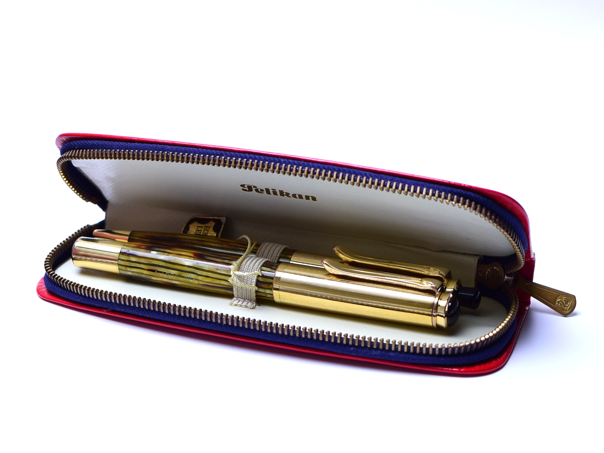 Original 1951 PELIKAN 500 & 550 Rolled Gold Fully Flexible 14K