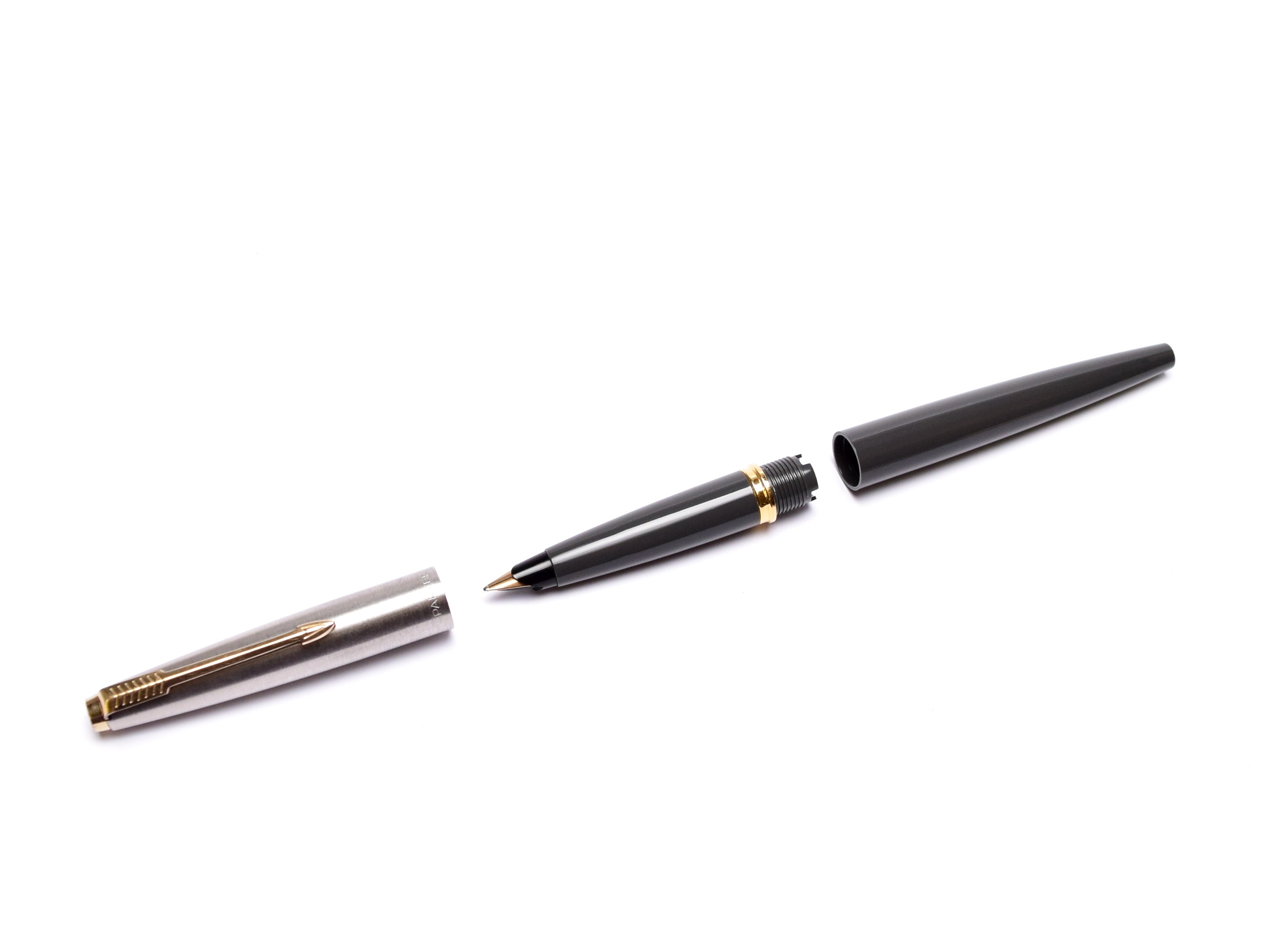 Vintage 1960s Parker 45 Student Gray Body 14K Gold F Nib Fountain Pen ...